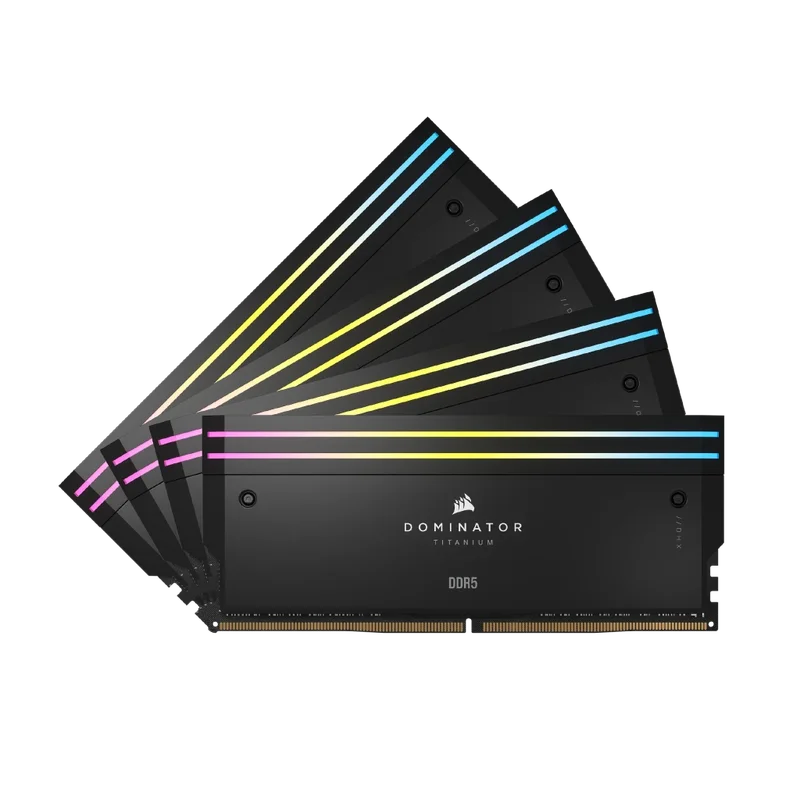 DDR5 DRAM DOMINATOR TITANIUM RGB de 32 GB (2 x 16 GB) 7.600 MT/s CL36 Intel XMP — Black